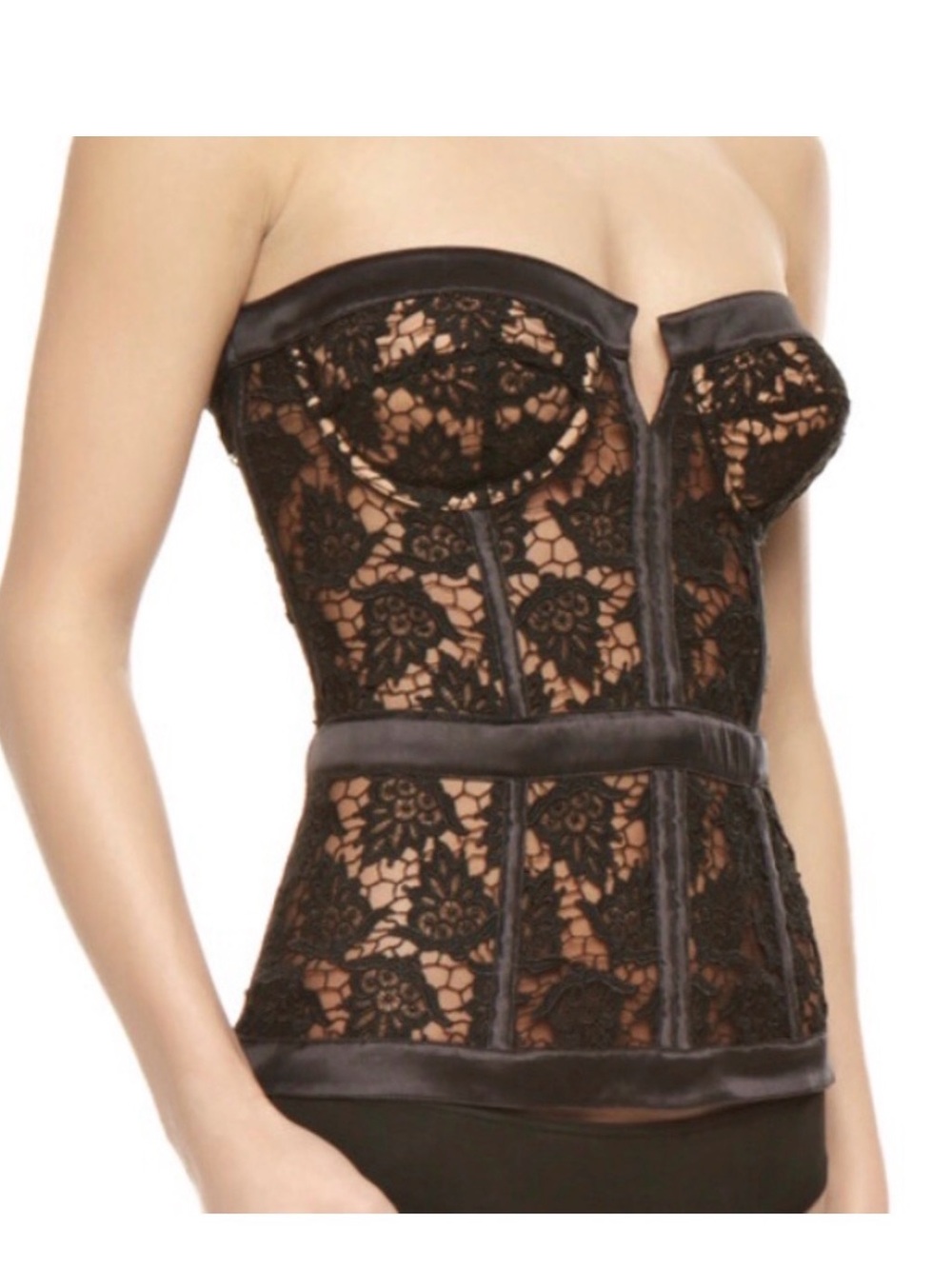 la Perla Strapless Black Lace Bustier Corset Top